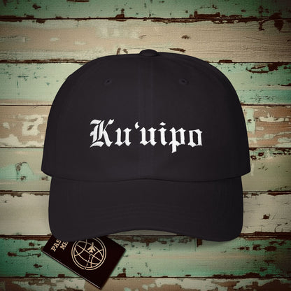 Black and White Ku'uipo (Hawaiian Jewelry Style) Embroidered Dad Hat Black / One size