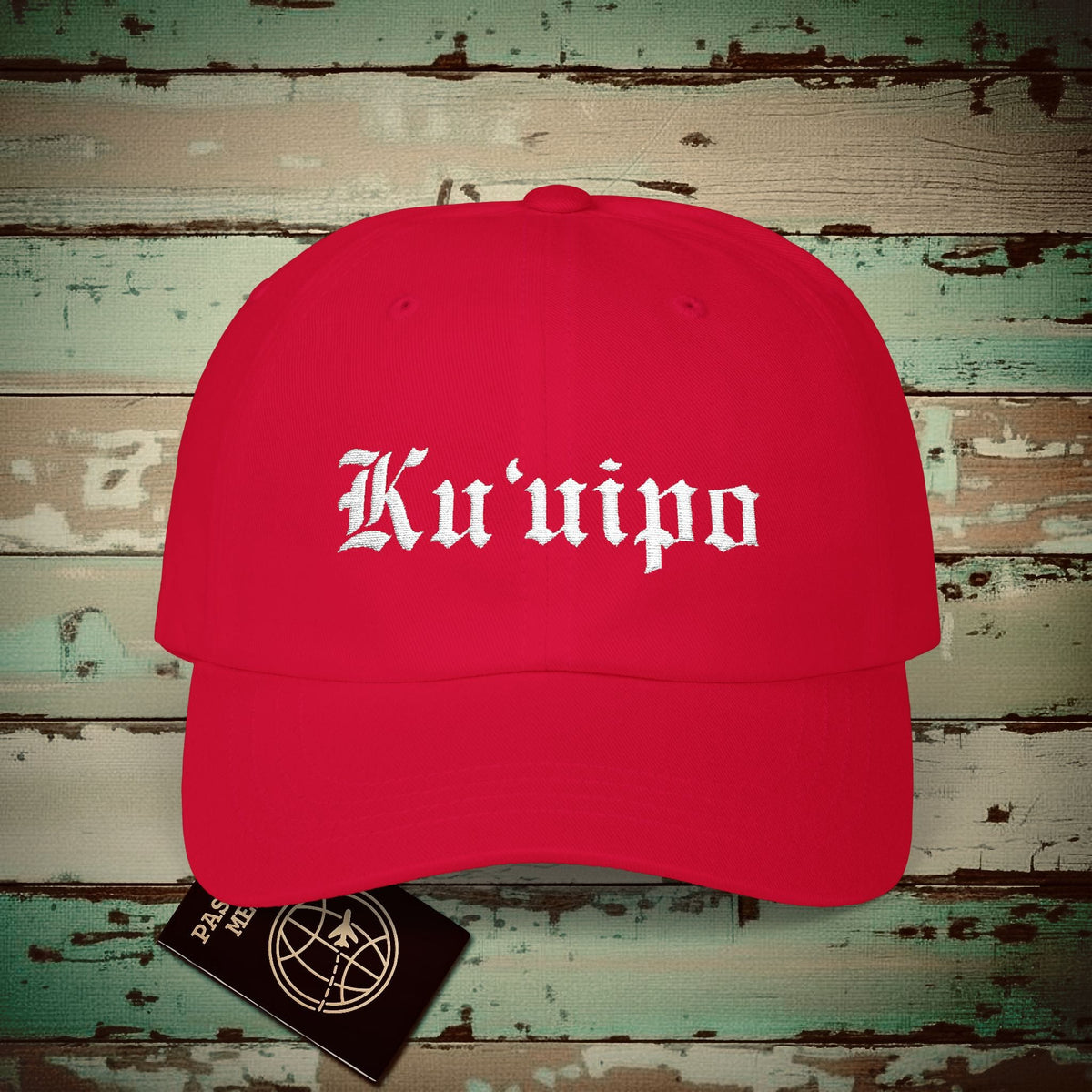 Black and White Ku'uipo (Hawaiian Jewelry Style) Embroidered Dad Hat Cranberry / One size