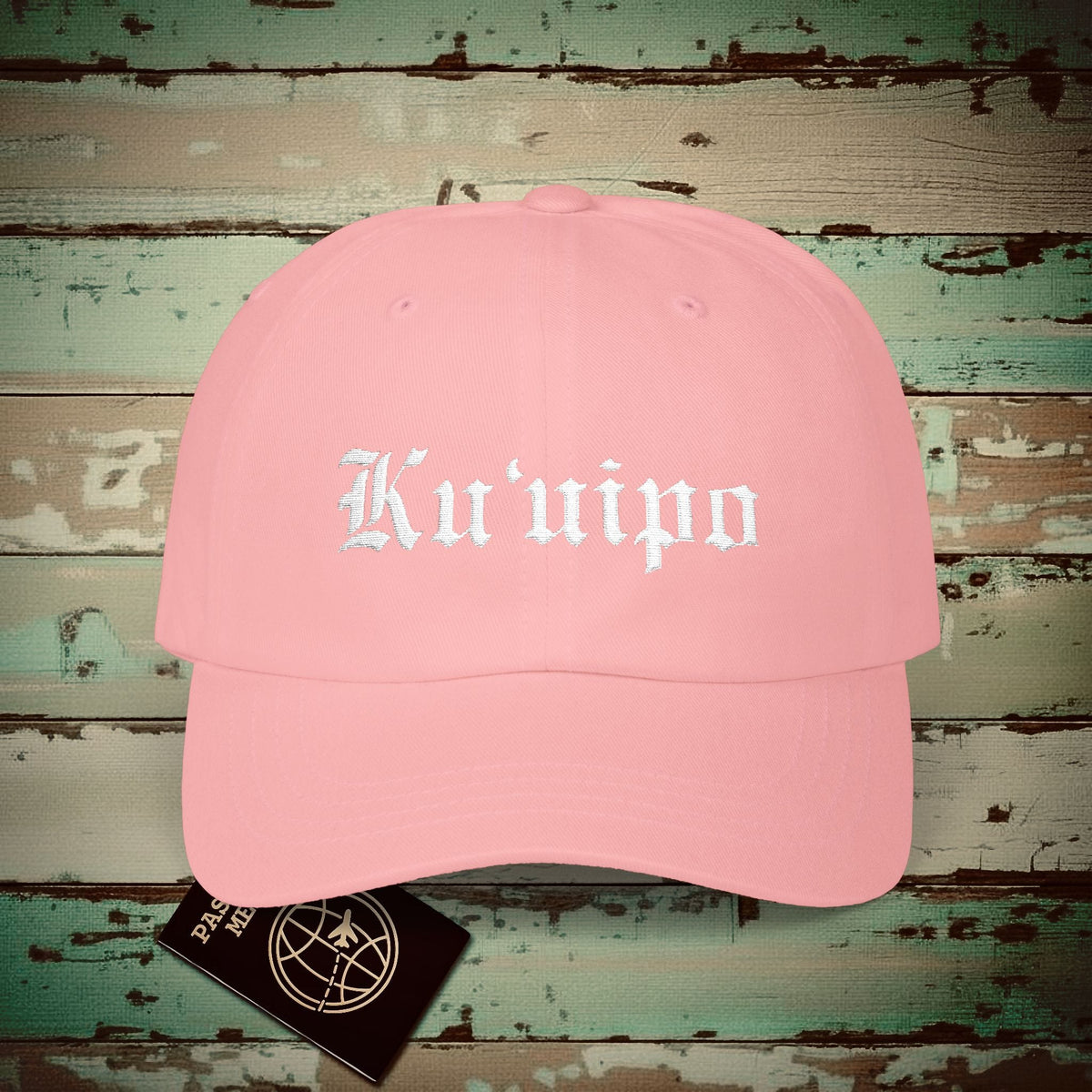 Black and White Ku'uipo (Hawaiian Jewelry Style) Embroidered Dad Hat Pink / One size