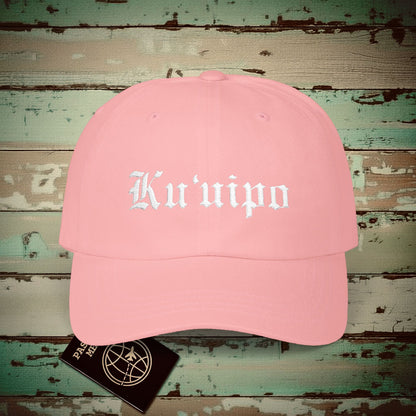 Black and White Ku'uipo (Hawaiian Jewelry Style) Embroidered Dad Hat Pink / One size