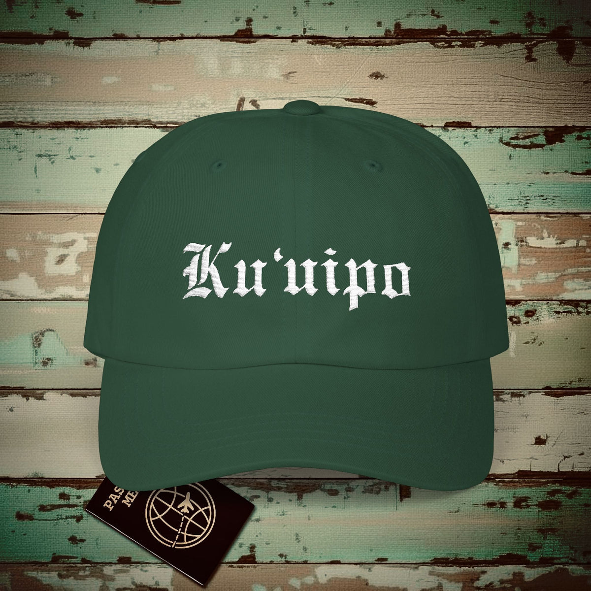 Black and White Ku'uipo (Hawaiian Jewelry Style) Embroidered Dad Hat Spruce / One size