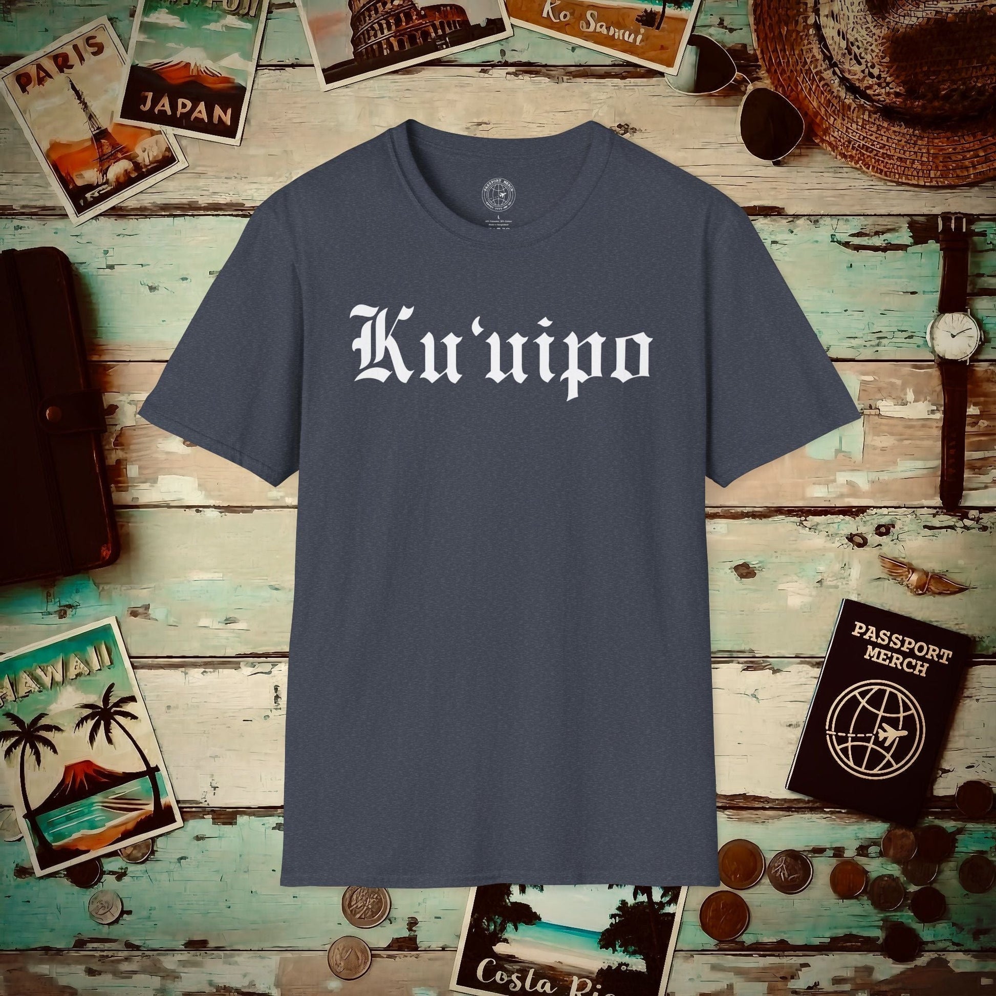 Black and White Ku'uipo (Hawaiian Jewelry Style) T-Shirt Heather Navy / S