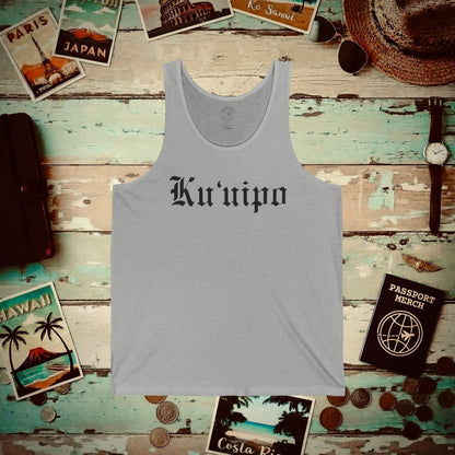 Black and White Ku'uipo (Hawaiian Jewelry Style) Tank Top Athletic Heather / XS