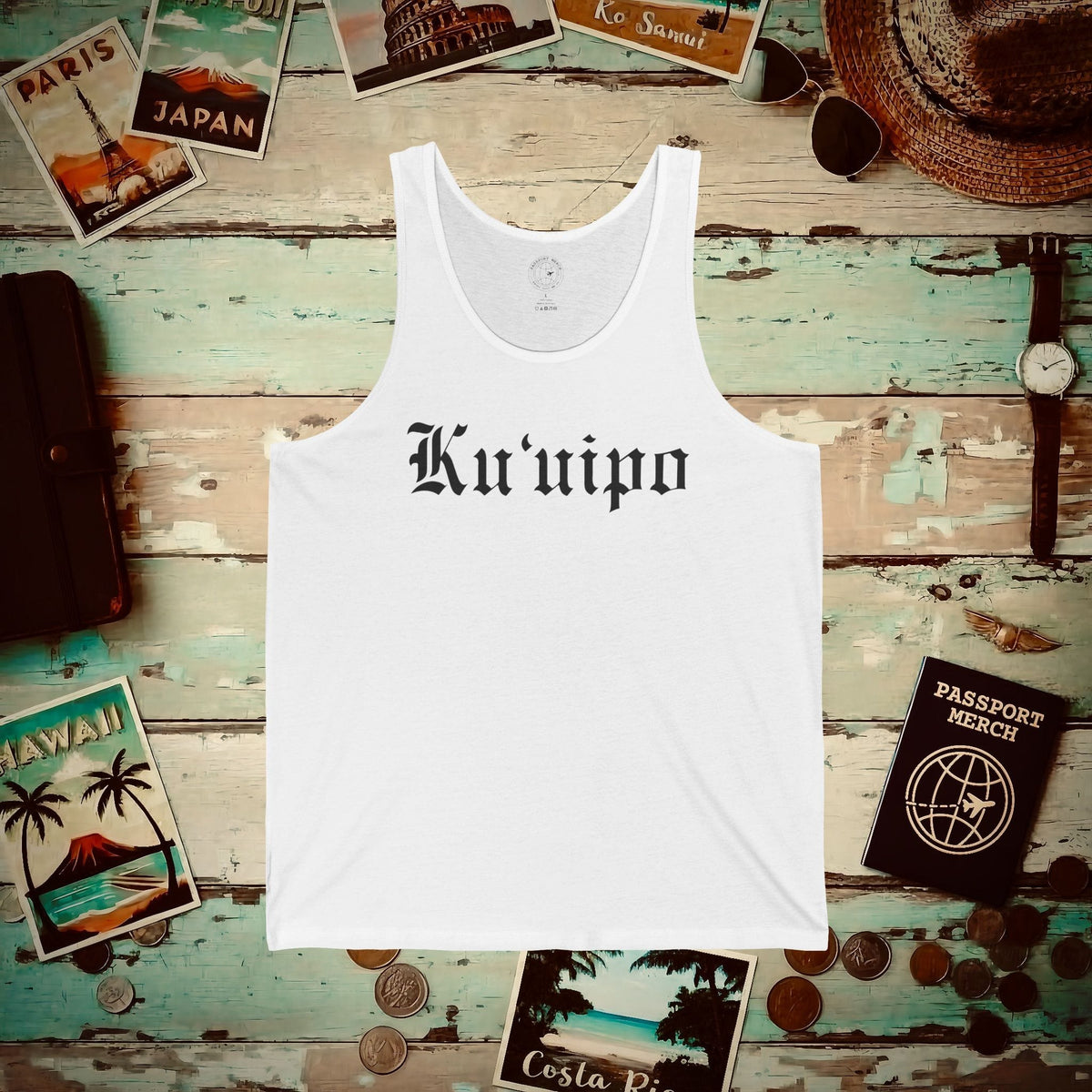Black and White Ku'uipo (Hawaiian Jewelry Style) Tank Top White / XS