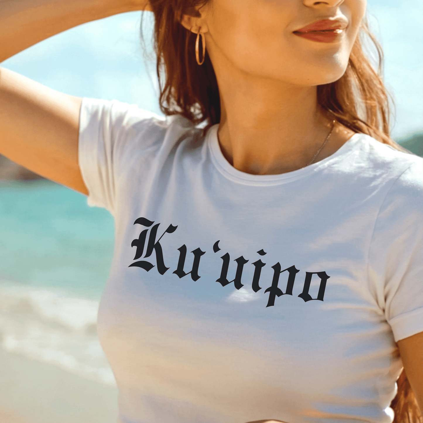 Black and White Ku'uipo (Hawaiian Jewelry Style), Womens Fit T-Shirt White / S