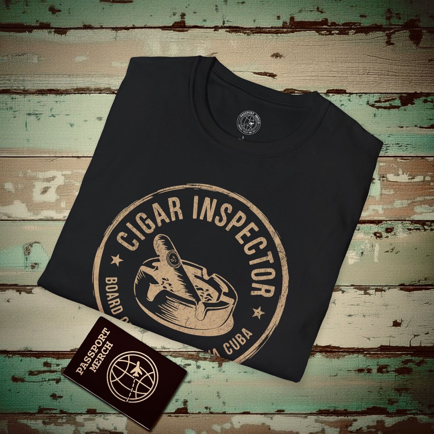Board Certified Cigar Inspector, Havana, Cuba T-Shirt Black / S