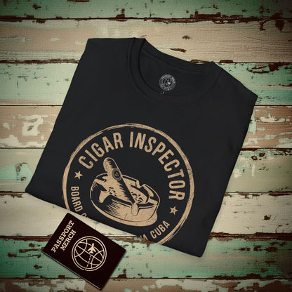 Board Certified Cigar Inspector, Havana, Cuba T-Shirt Black / S