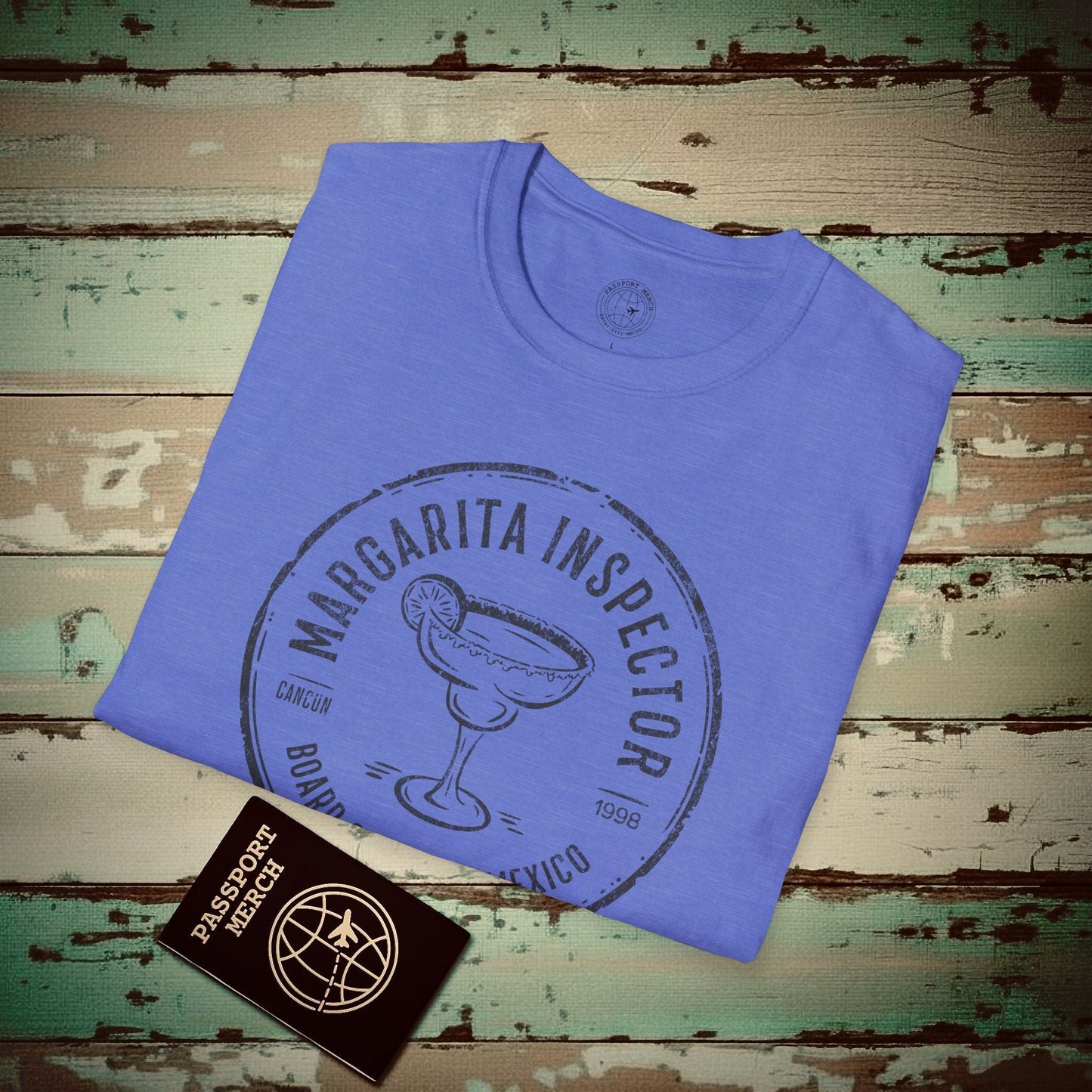 Board Certified Margarita Inspector, Mexico T-Shirt Heather Royal / S
