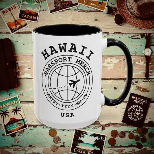 Brand Passport Stamp, Hawaii 15oz Mug Black / 15oz