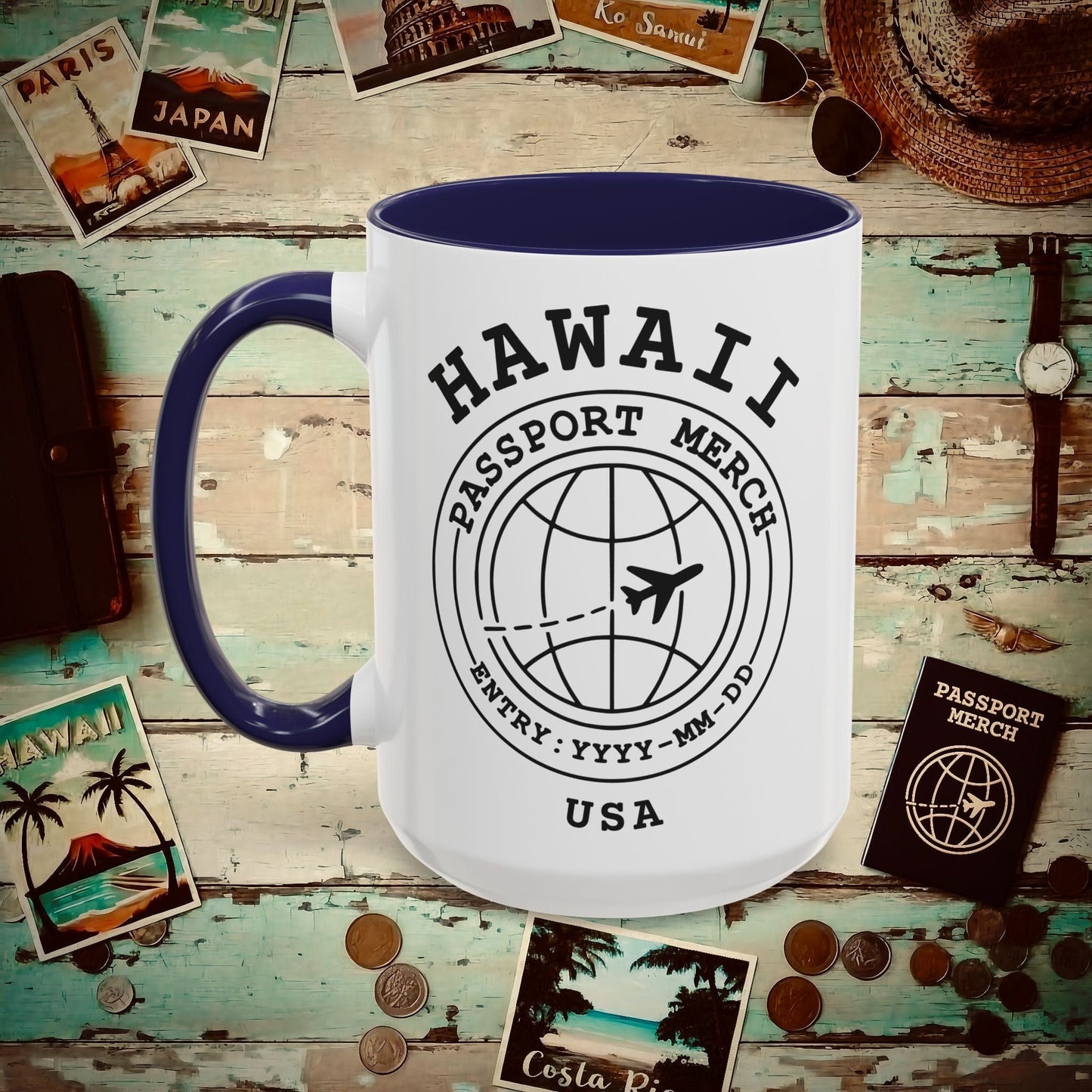 Brand Passport Stamp, Hawaii 15oz Mug Navy / 15oz