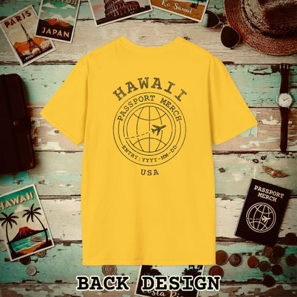 Brand Passport Stamp, Hawaii, Back Print T-Shirt Daisy / S