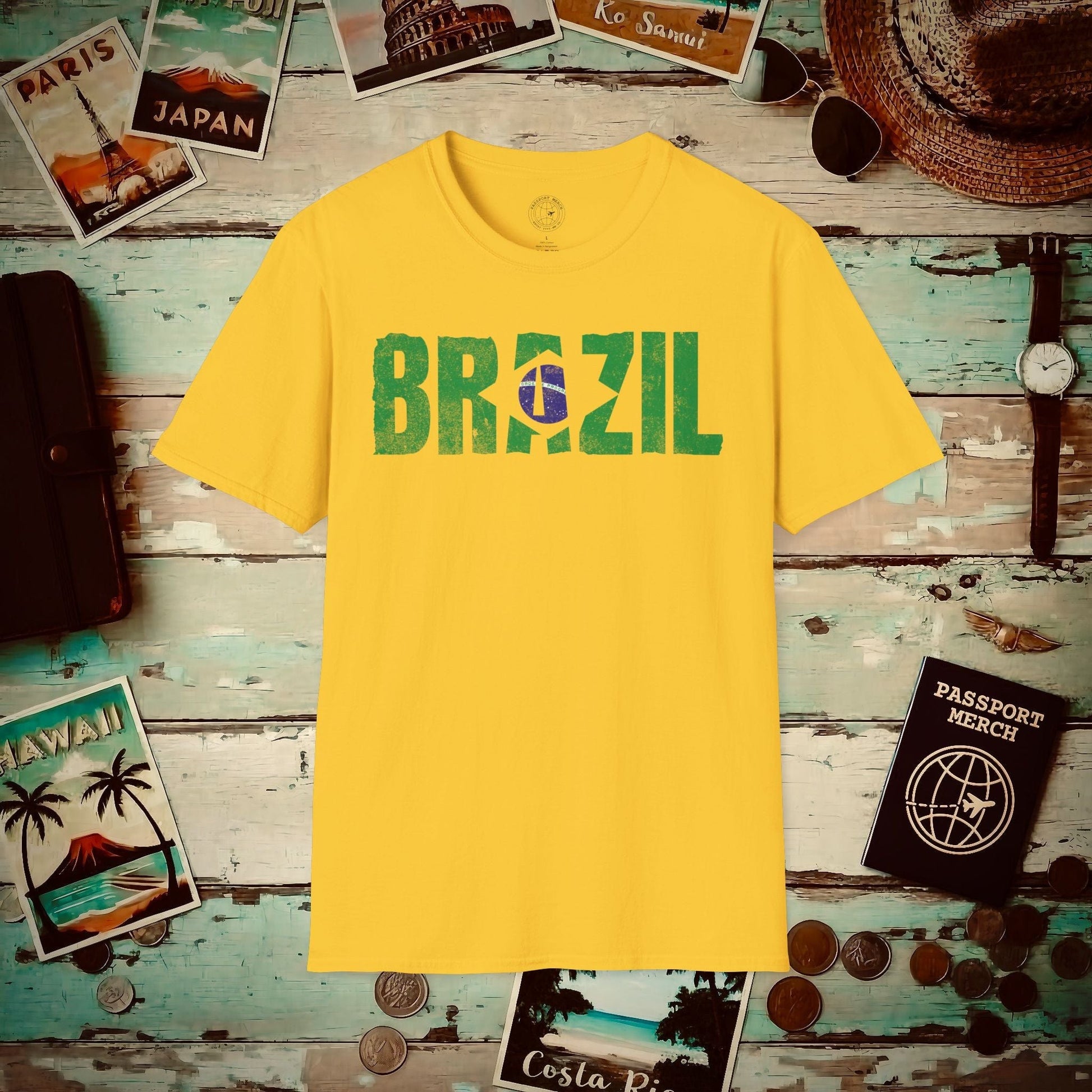 Brazil Patriotism Letter Flag T-Shirt Daisy / S