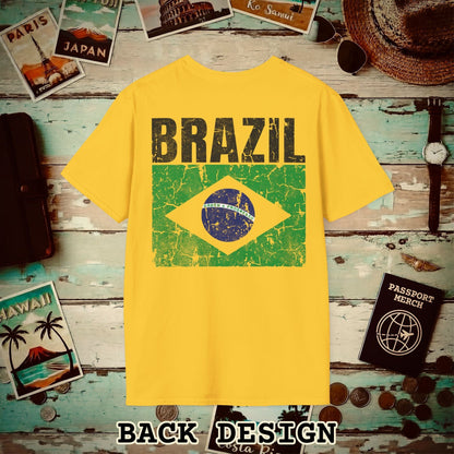 Brazil Vintage Flag Back Print T-Shirt Daisy / S