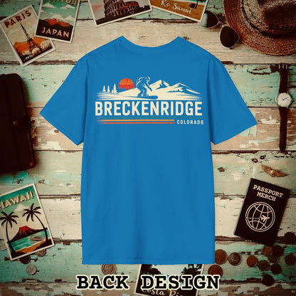 Breckenridge Colorado - Vibrant Ski Retro Back Print T-Shirt Sapphire / S