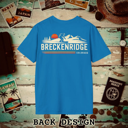 Breckenridge Colorado - Vibrant Ski Retro Back Print T-Shirt Sapphire / S