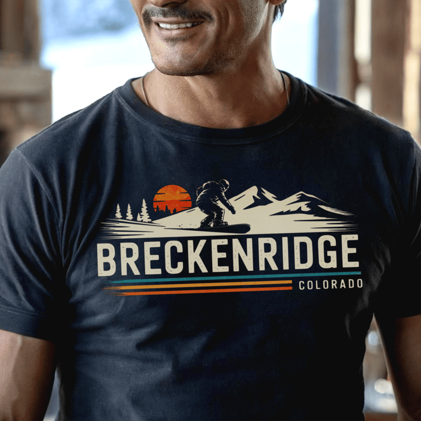 Breckenridge Colorado - Vibrant Ski Retro T-Shirt Black / S