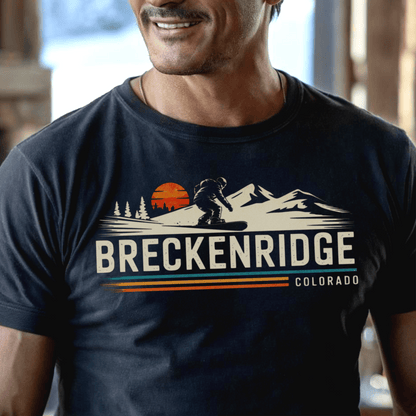 Breckenridge Colorado - Vibrant Ski Retro T-Shirt Black / S