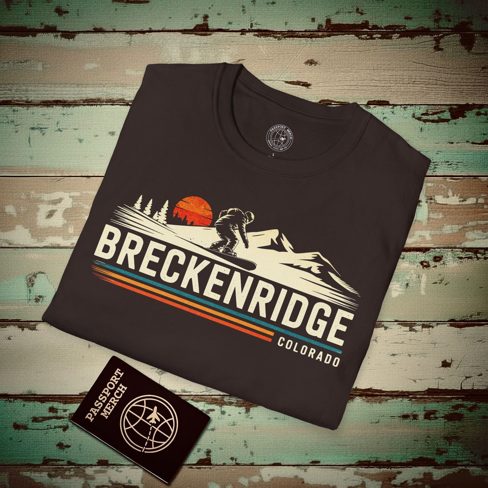 Breckenridge Colorado - Vibrant Ski Retro T-Shirt Dark Chocolate / S