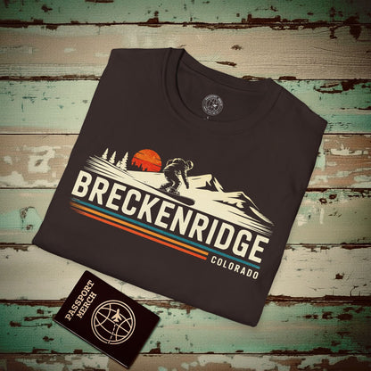 Breckenridge Colorado - Vibrant Ski Retro T-Shirt Dark Chocolate / S