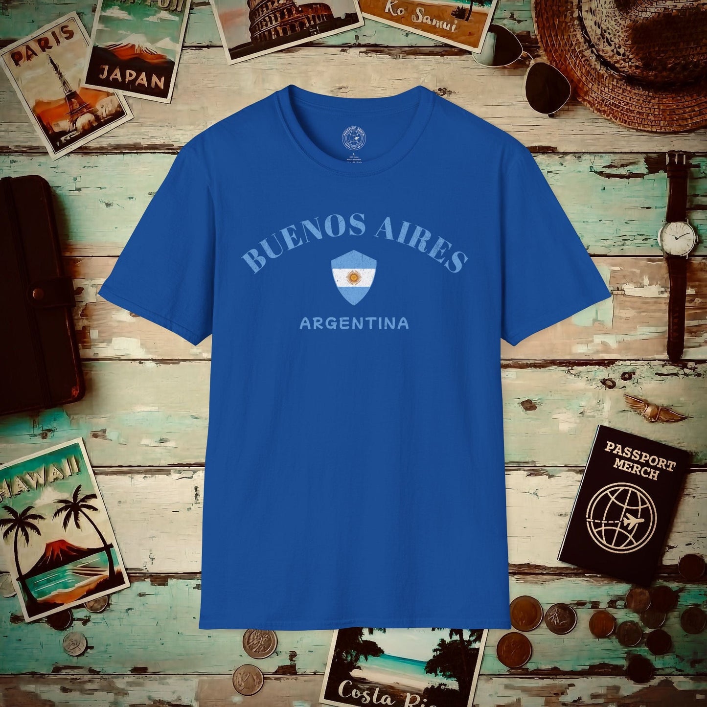 Buenos Aires with Flag Shield Argentina T-Shirt Royal / S