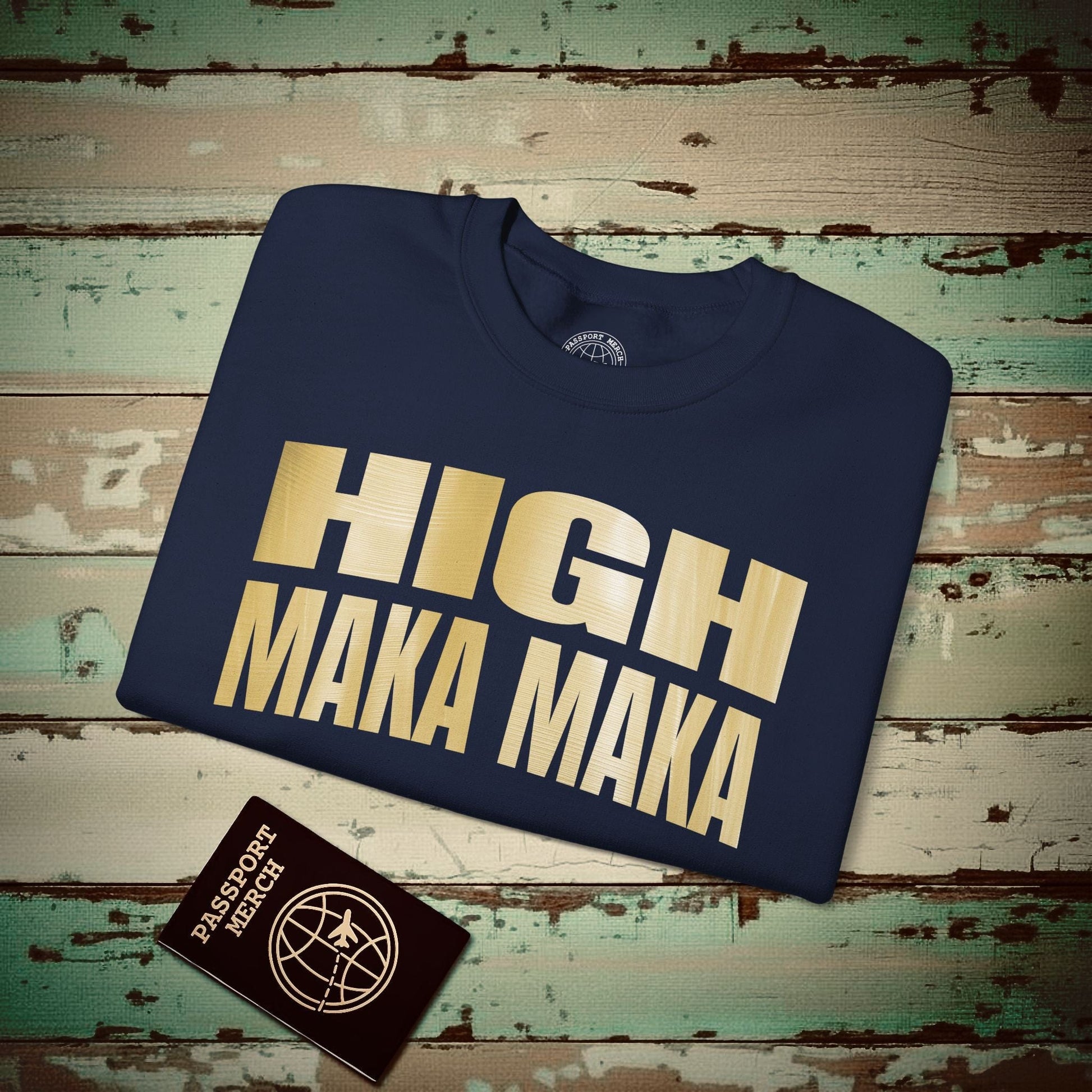 Bullion Gold High Maka Maka, Hawaii Crewneck Navy / S