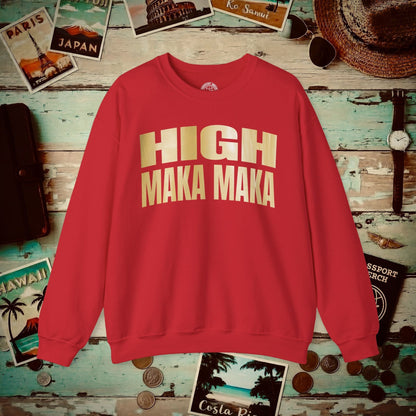 Bullion Gold High Maka Maka, Hawaii Crewneck Red / S