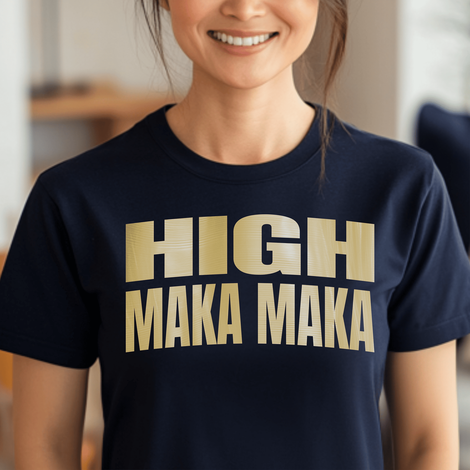 Bullion Gold High Maka Maka, Hawaii T-Shirt Navy / S