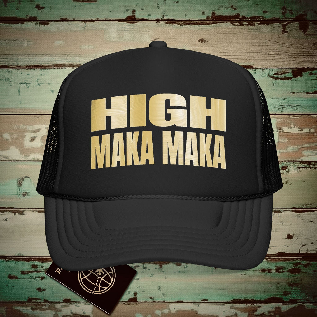 Bullion Gold High Maka Maka, Hawaii Trucker Hat Black / One size