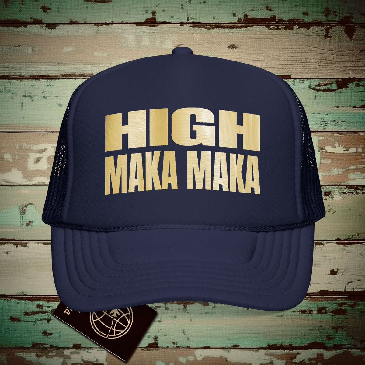 Bullion Gold High Maka Maka, Hawaii Trucker Hat Dark Navy / One size