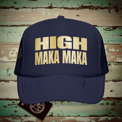 Bullion Gold High Maka Maka, Hawaii Trucker Hat Dark Navy / One size