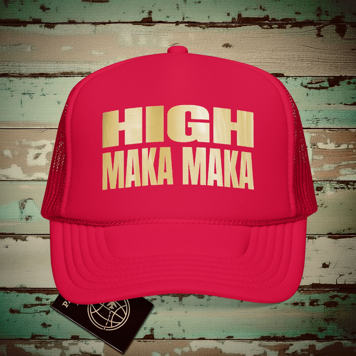 Bullion Gold High Maka Maka, Hawaii Trucker Hat Red / One size