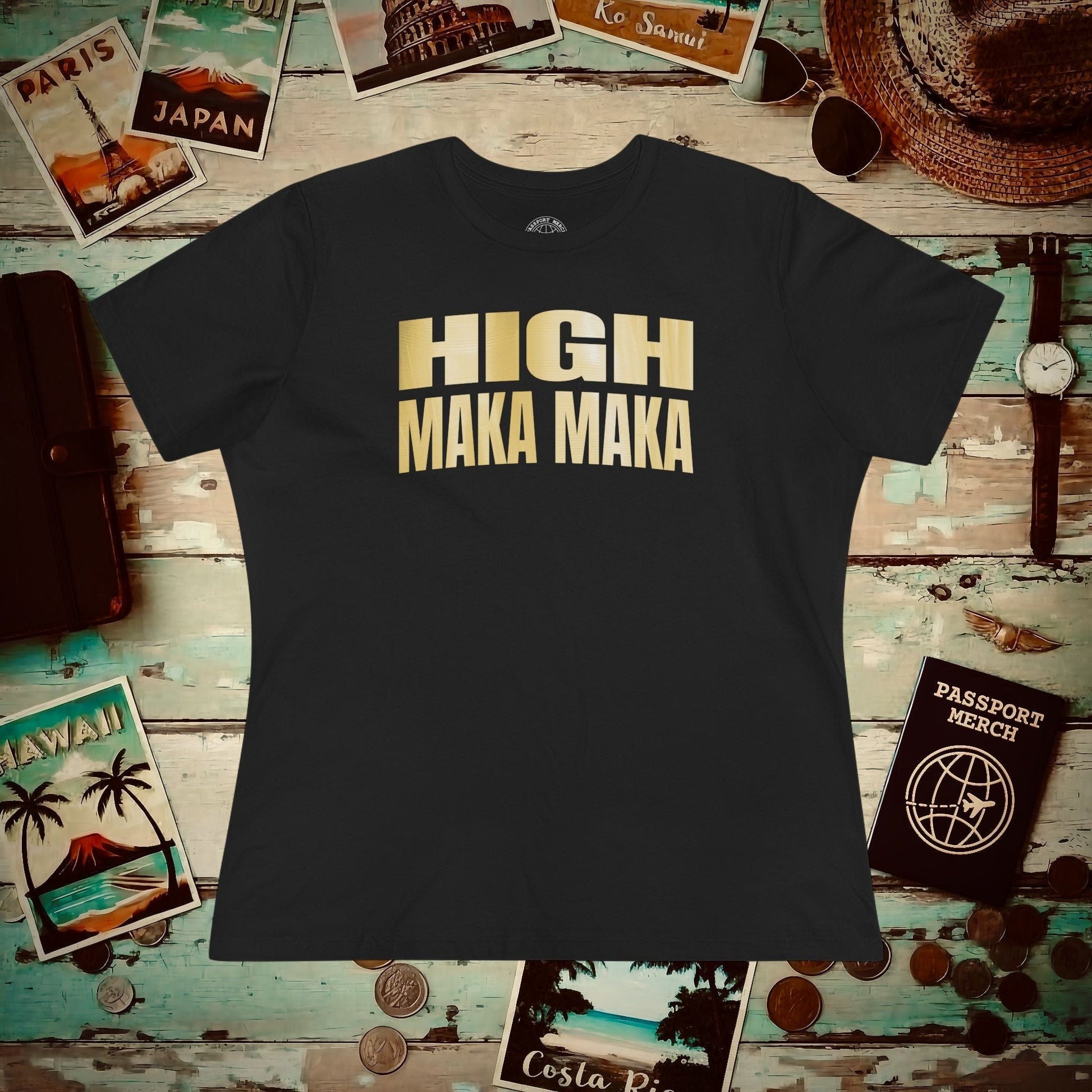 Bullion Gold High Maka Maka, Hawaii, Womens Fit T-Shirt Black / S