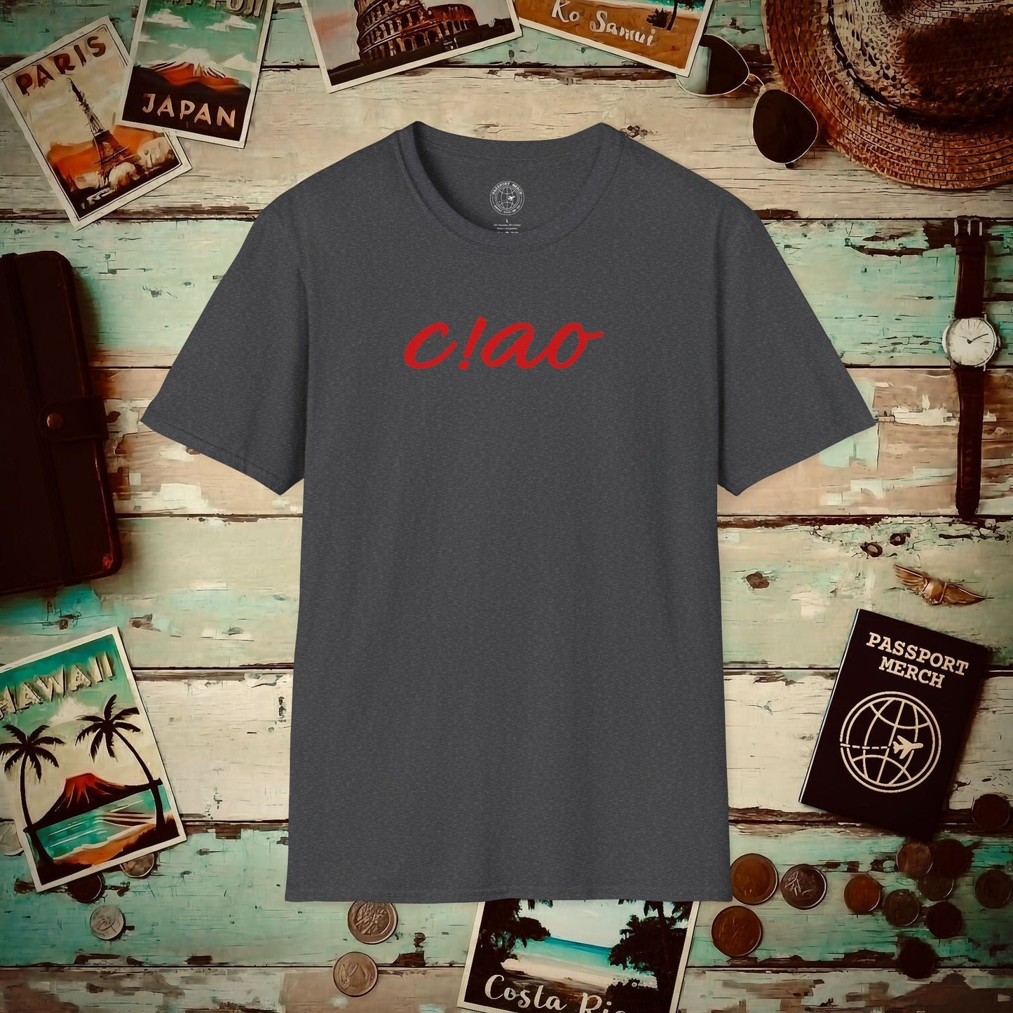 c!ao with Authority! Italy T-Shirt Dark Heather / S