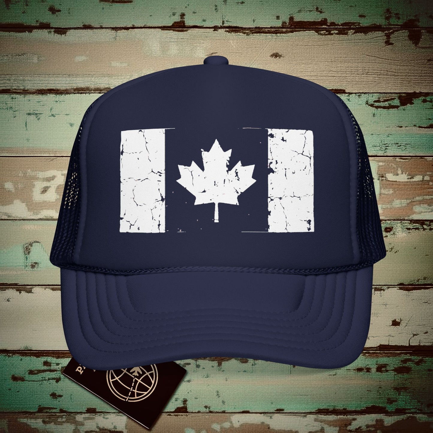 Canada Vintage Flag Trucker Hat Dark Navy / One size