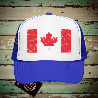 Canada Vintage Flag Trucker Hat Royal / White / Royal / One size