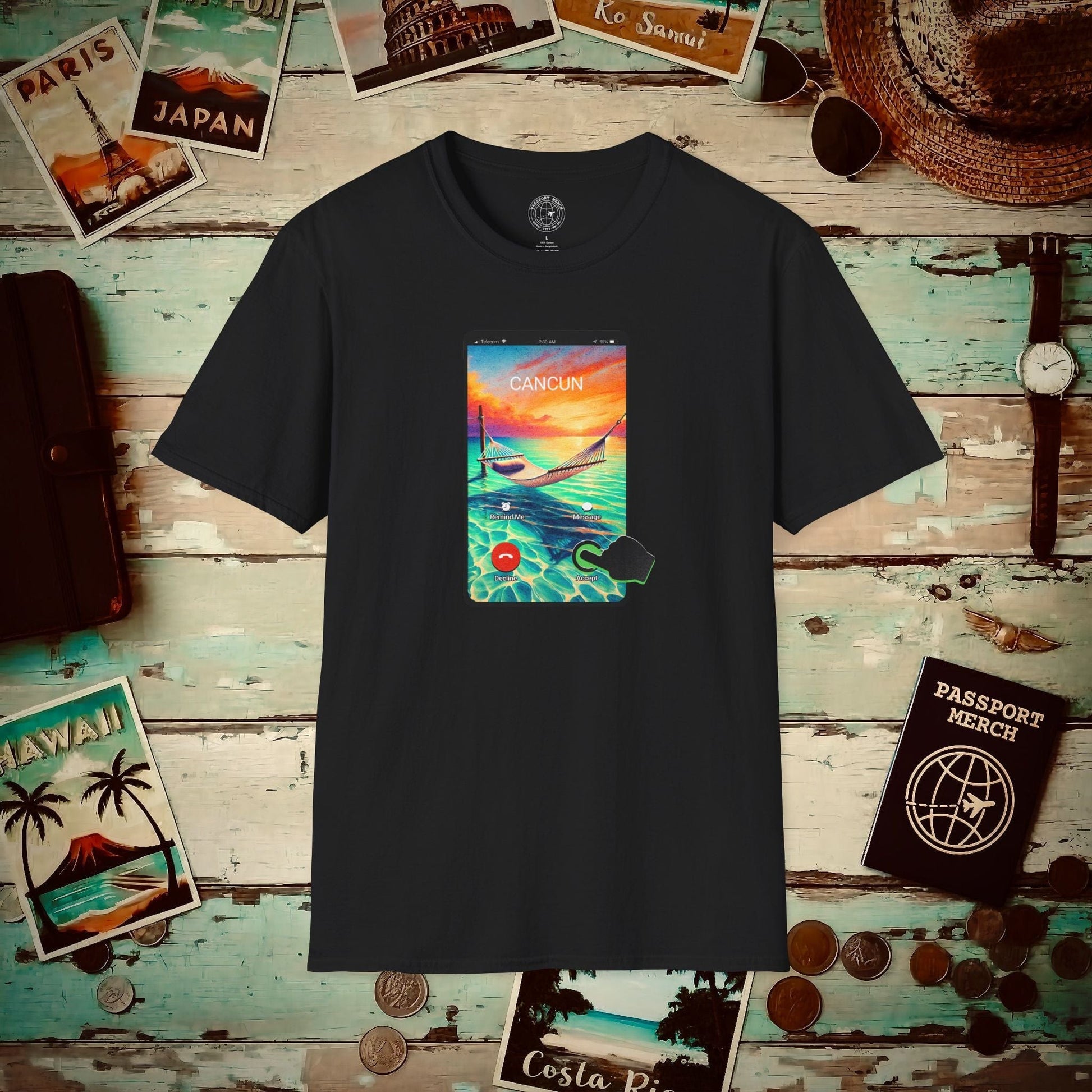 Cancun is calling. Accept. Mexico T-Shirt Black / S