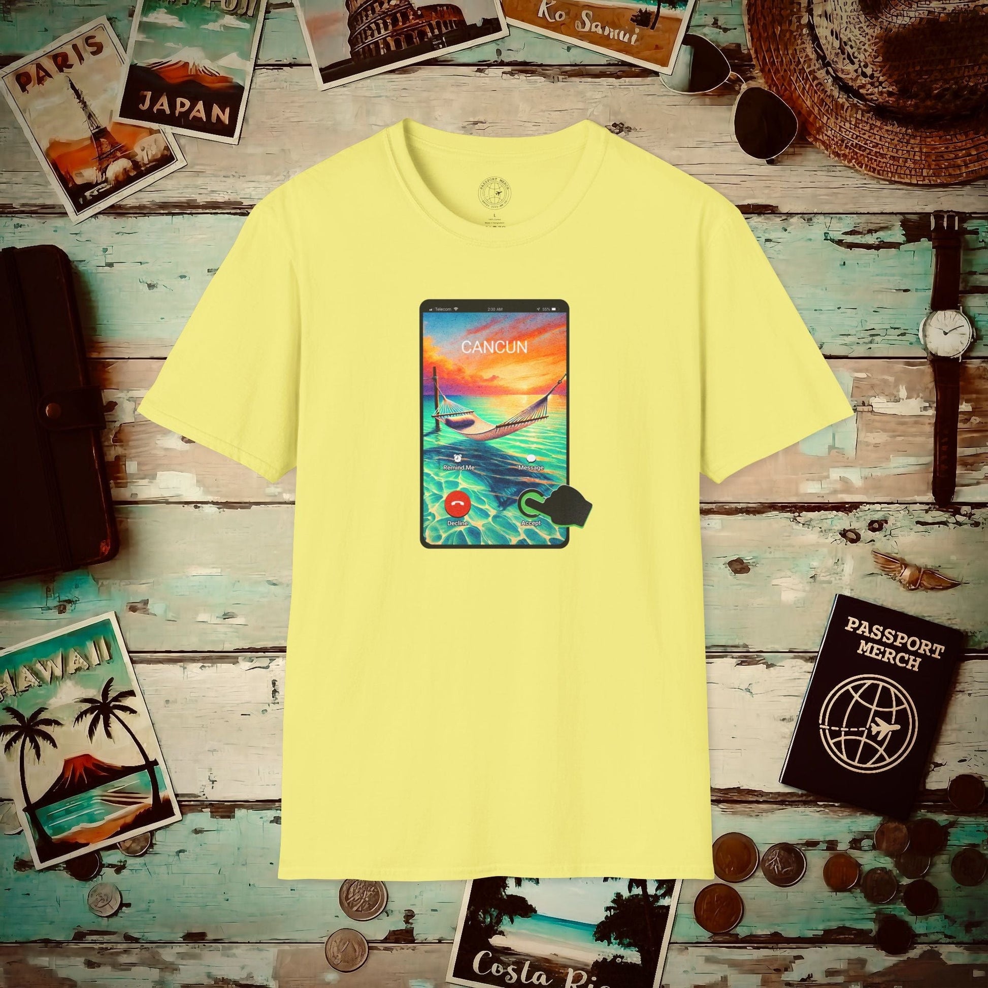 Cancun is calling. Accept. Mexico T-Shirt Cornsilk / S