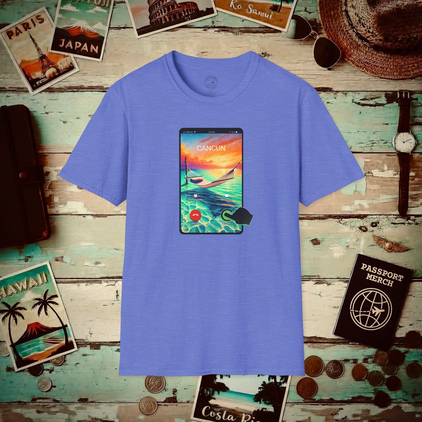 Cancun is calling. Accept. Mexico T-Shirt Heather Royal / S