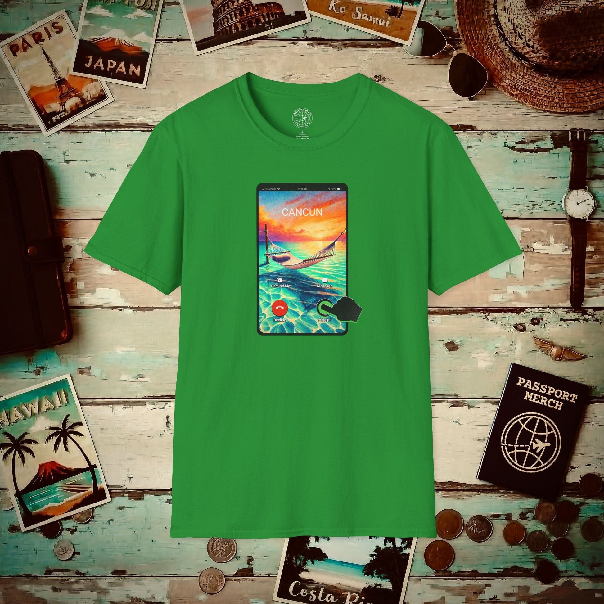 Cancun is calling. Accept. Mexico T-Shirt Irish Green / S