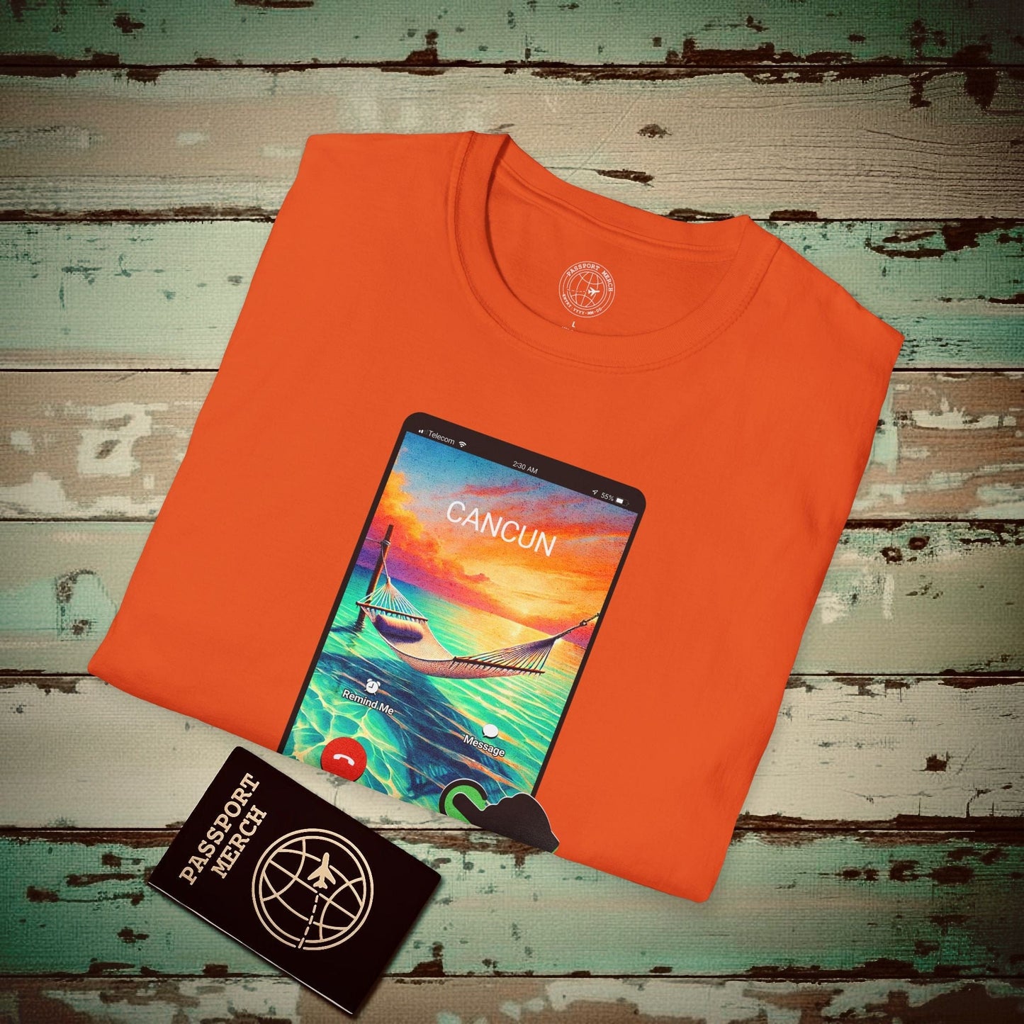 Cancun is calling. Accept. Mexico T-Shirt Orange / S