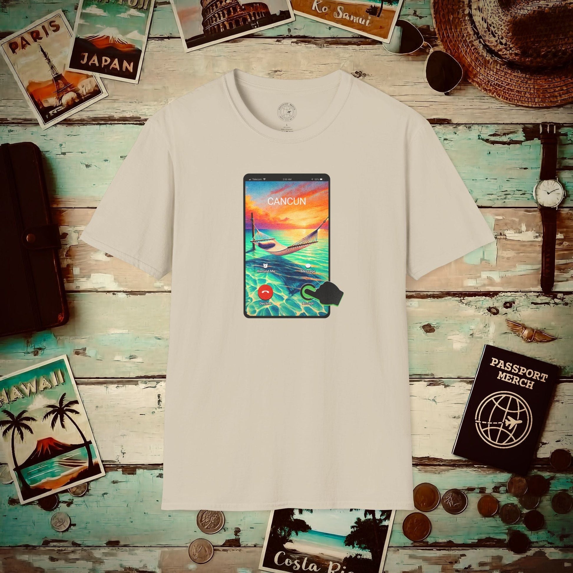 Cancun is calling. Accept. Mexico T-Shirt Sand / S