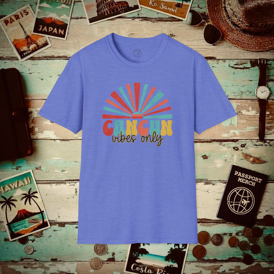 Cancun Vibes Only Mexico T-Shirt Heather Royal / S