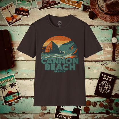 Cannon Beach, Oregon - 80's Vintage T-Shirt Dark Chocolate / S