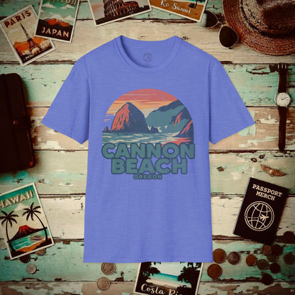 Cannon Beach, Oregon - 80's Vintage T-Shirt Heather Royal / S