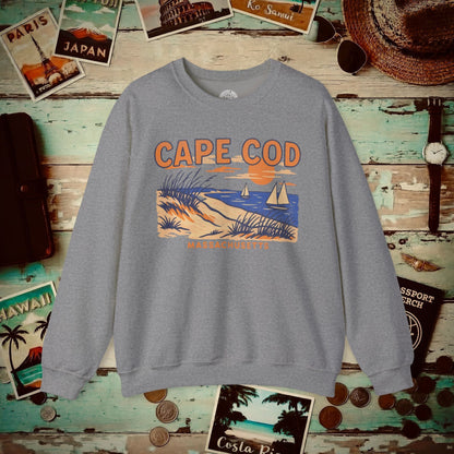 Cape Cod, Massachusetts - 80's Vintage Crewneck Graphite Heather / S