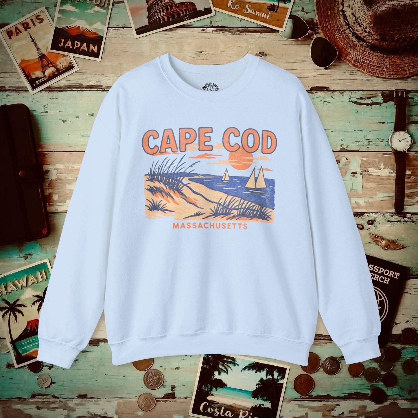 Cape Cod, Massachusetts - 80's Vintage Crewneck Light Blue / S