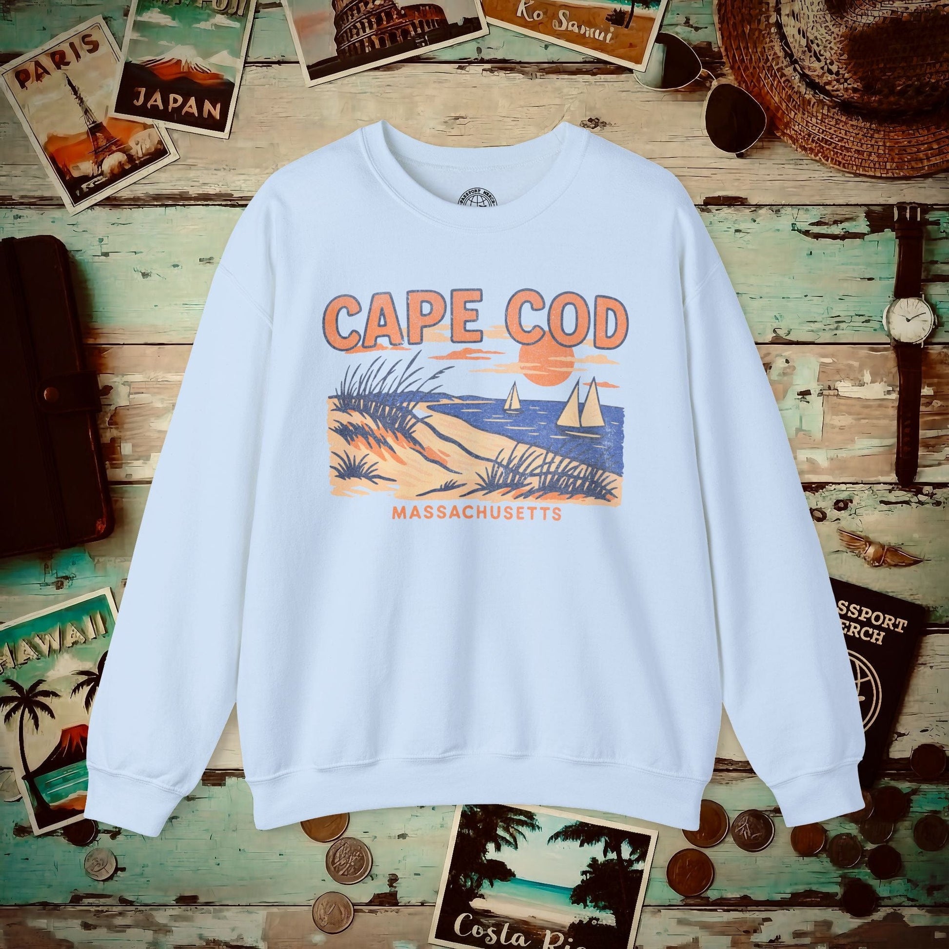 Cape Cod, Massachusetts - 80's Vintage Crewneck Light Blue / S