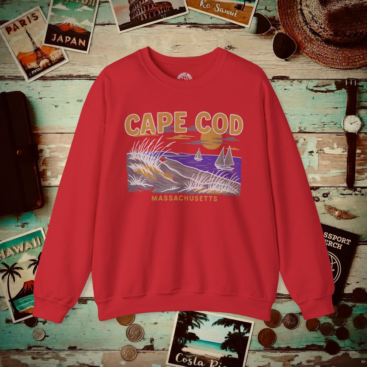 Cape Cod, Massachusetts - 80's Vintage Crewneck Red / S