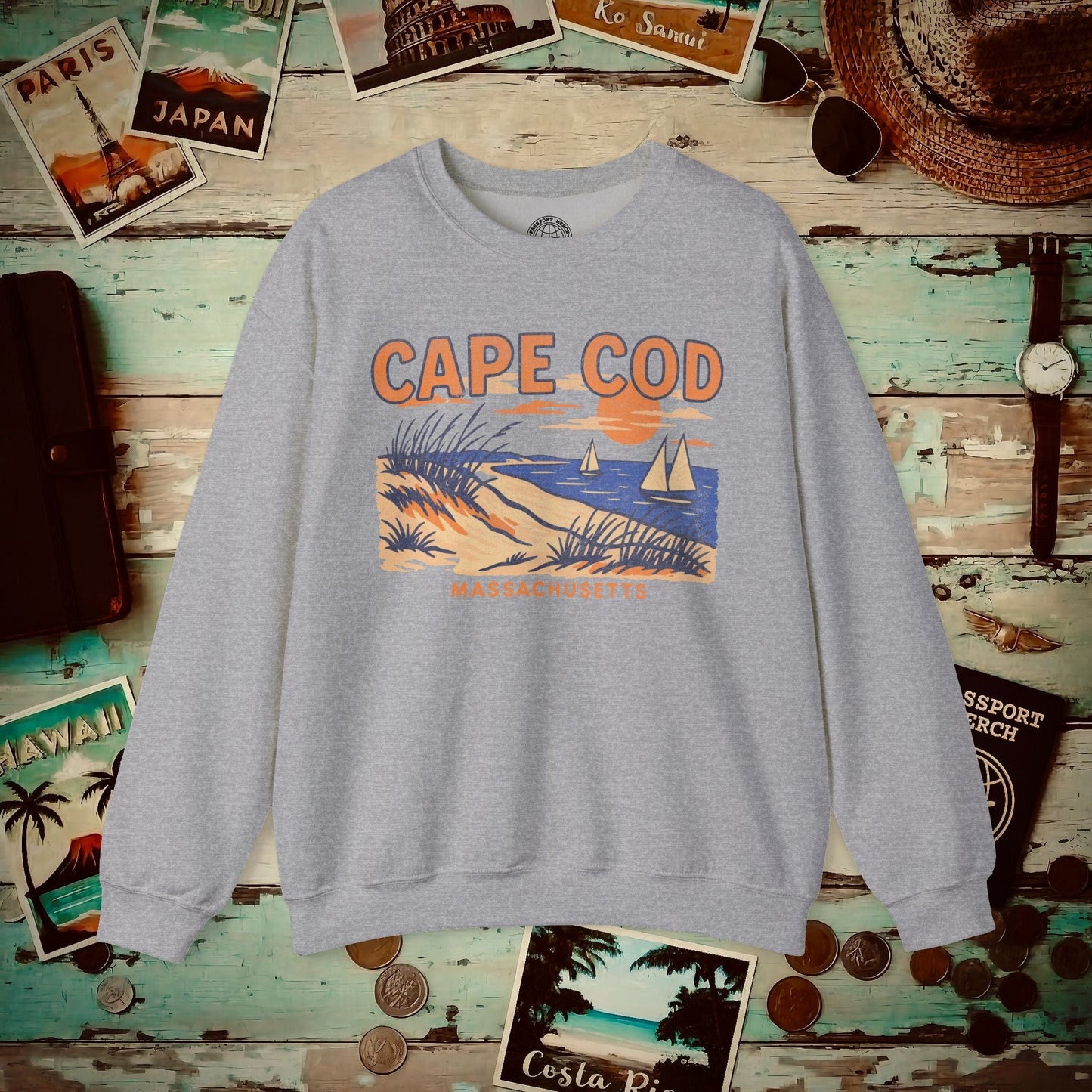 Cape Cod, Massachusetts - 80's Vintage Crewneck Sport Grey / S