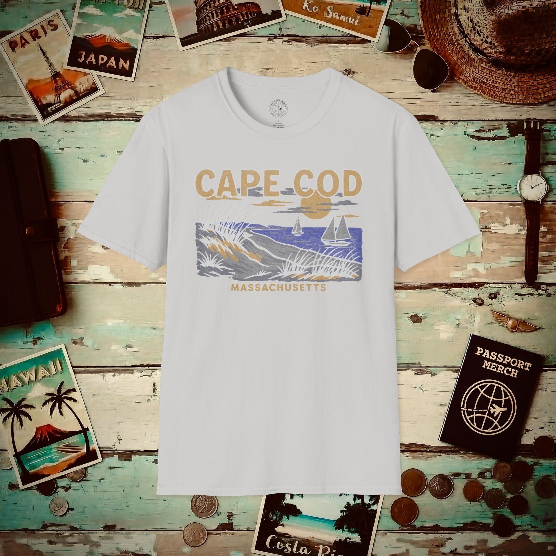 Cape Cod, Massachusetts - 80's Vintage T-Shirt Ice Grey / S